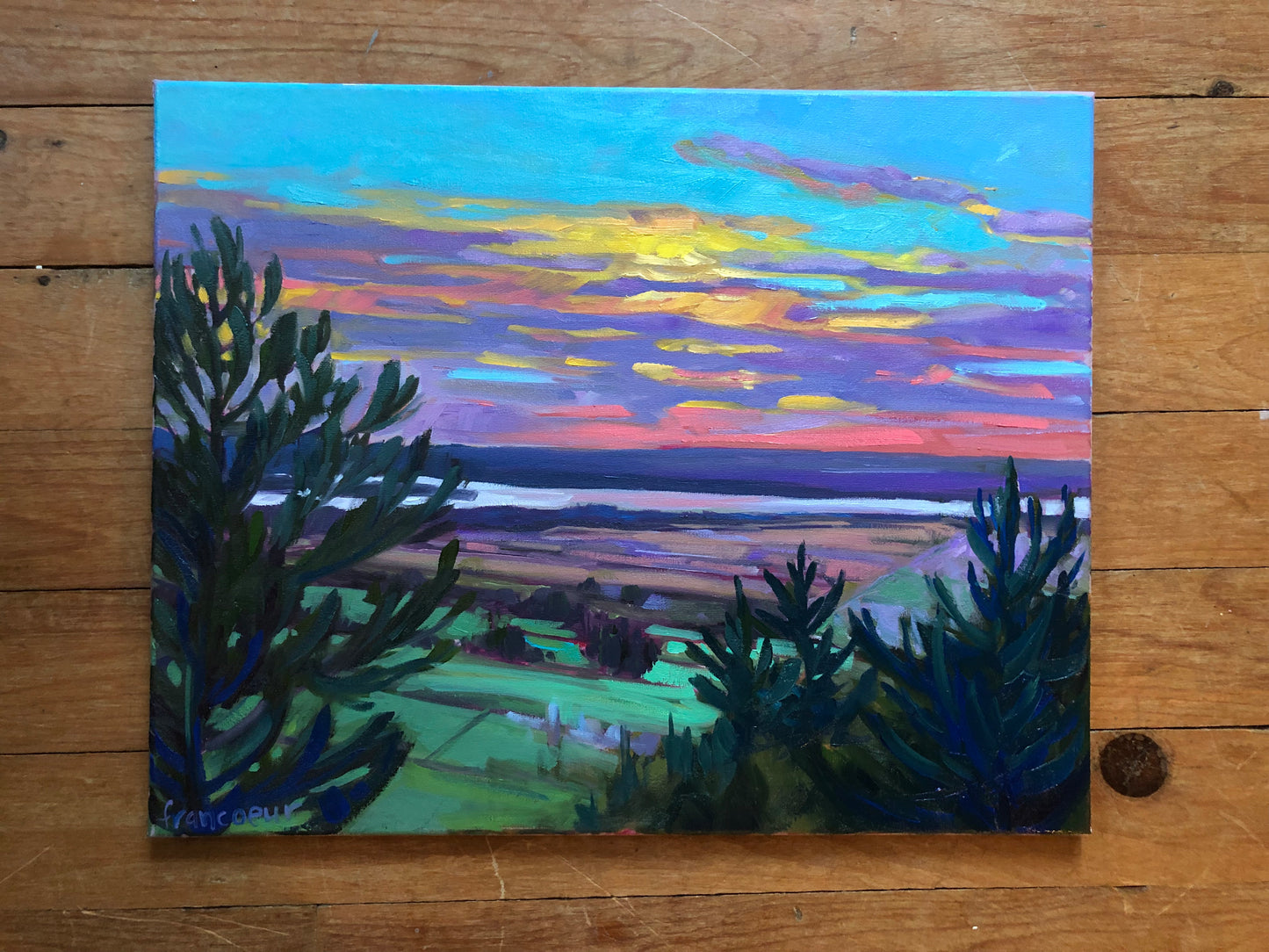 🔴 Coucher de soleil sur la rivière des Outaouais/Sunset over Ottawa river/SOLD