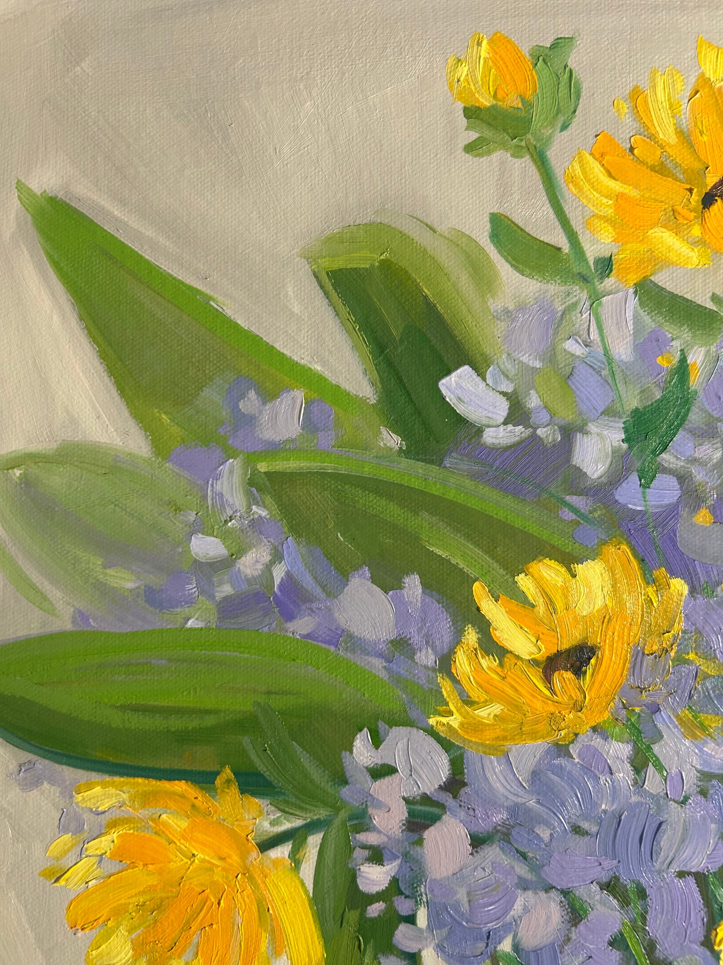 Bouquet de fleurs avec ses hydrangeas et ses Rudbeckia